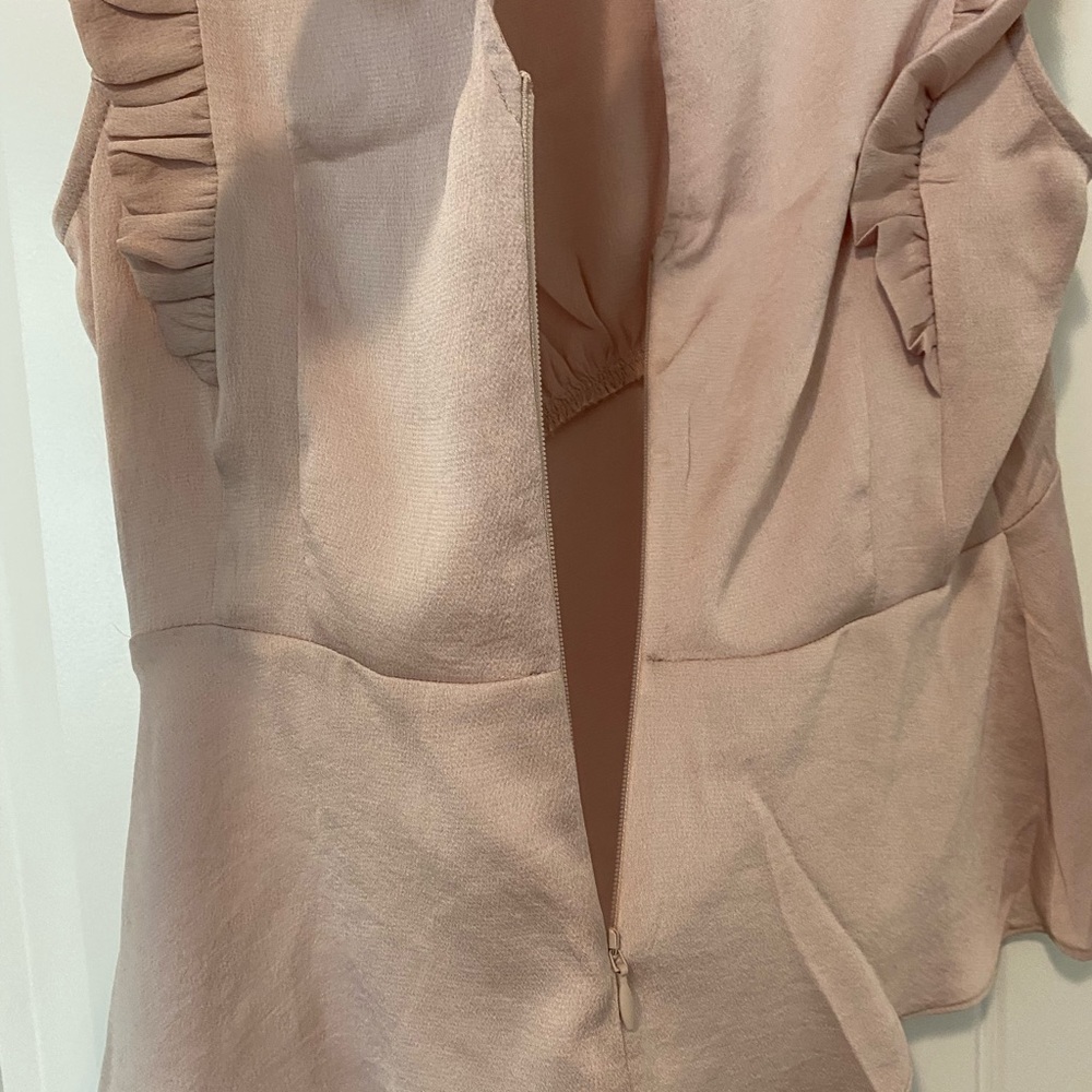 Express Blush Pink Ruffle Work Top - Picture 4 of 5